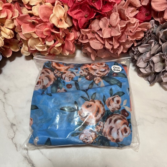 Boho Pink and Blue Floral Sarong Beach Skirt - Picture 13 of 14